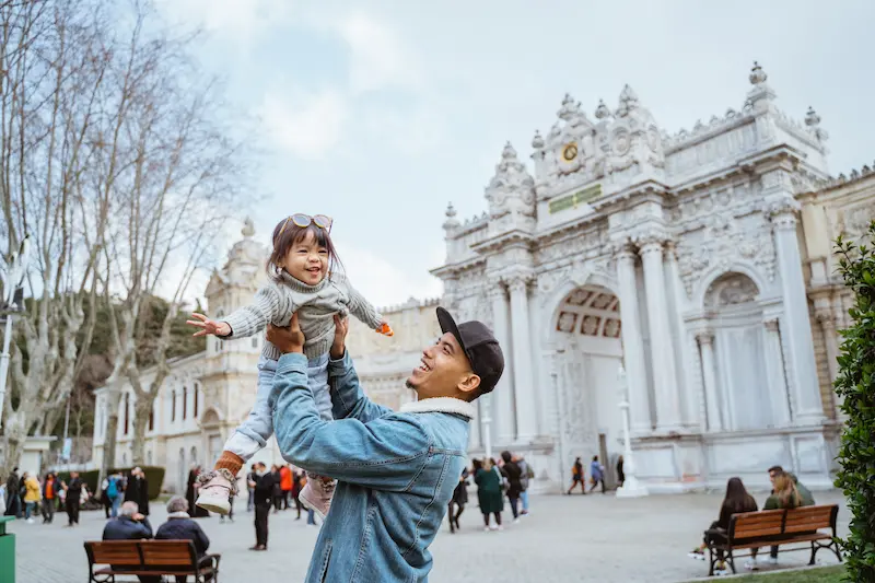 A tourist family visiting Istanbul for pediatric services