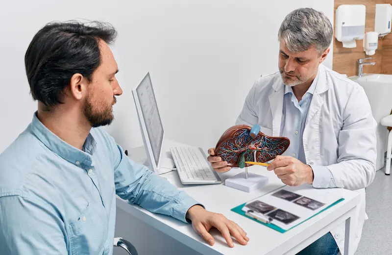 Doctor Explaining Liver Problems