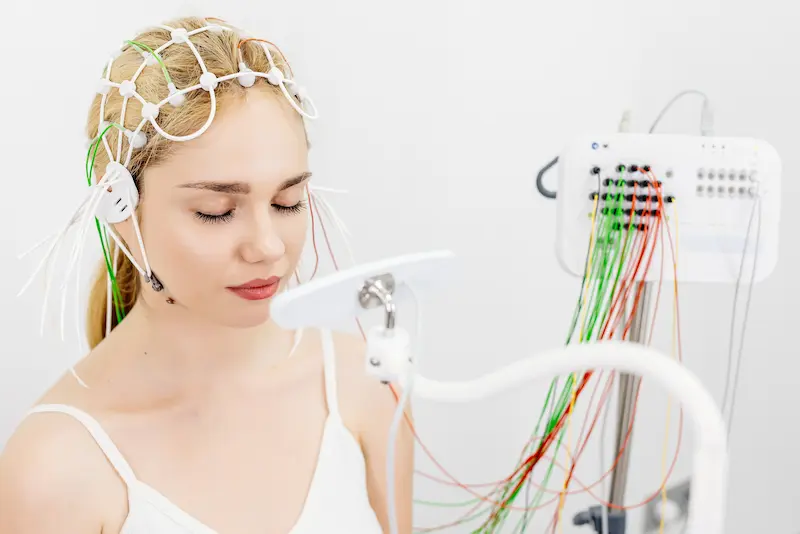 The patient is preparing for an EEG in Turkey