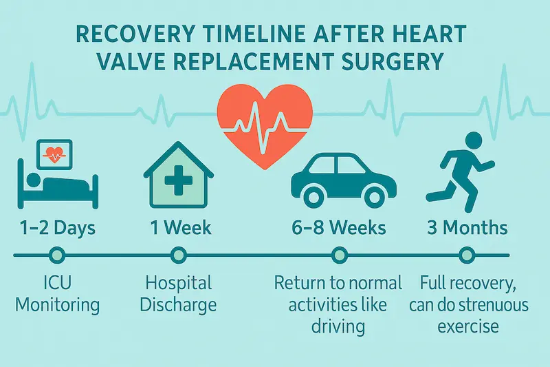 Recovery timeline after heart valve replacement surgery