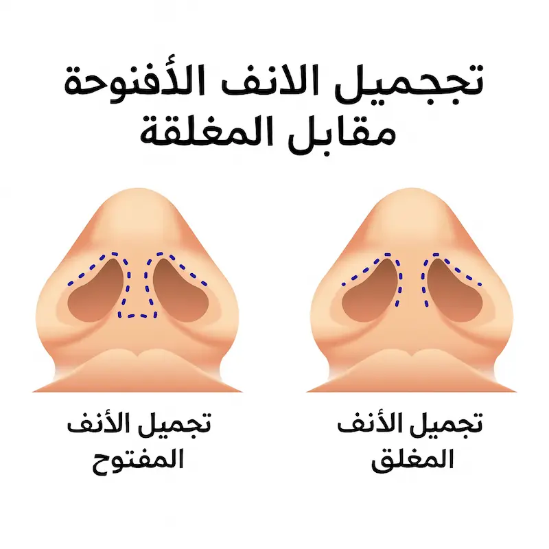 تجميل الأنف المفتوح مقابل المغلق