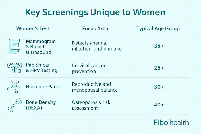 Key Screenings Unique to Women