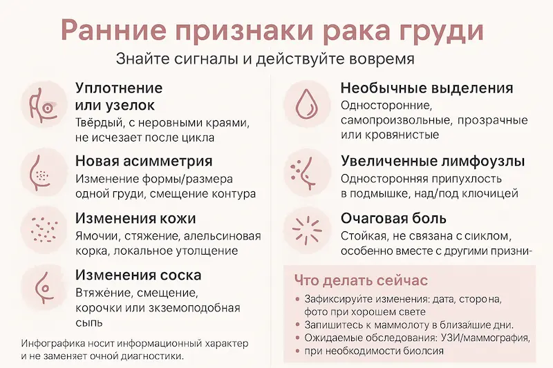Первые Признаки Рака Грудей
